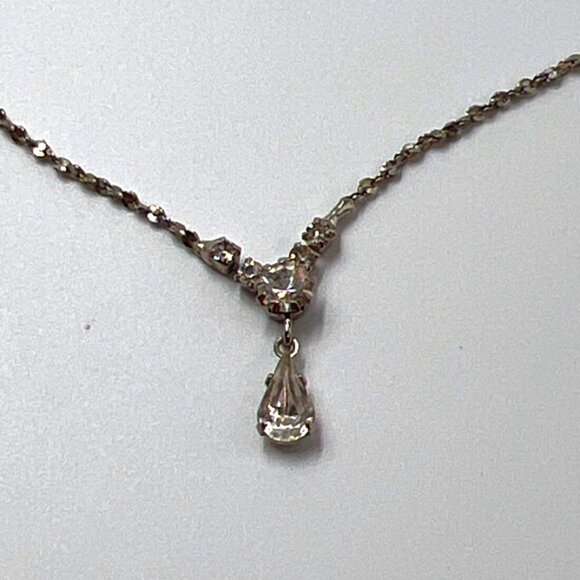 Necklace Earring Drop Women Set Jewelry Silver Rhinestone - Picture 2 of 5